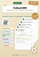 Vorschau - Arbeitsblätter - Fußball-WM 2026 Daten und Zufall · Klasse 8 (mit Lösungen) - Deckblatt