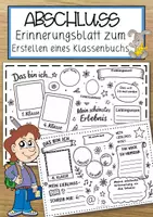 Vorschau - Anderer Materialtyp - Abschluss Erinnerungsblatt zum Erstellen eines Klassenbuchs - Deckblatt