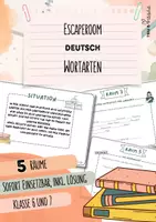 Vorschau - Aufgabenkarten - ESCAPEROOM zu Wortarten | 5 spannende Räume | inkl. Lösungen | Deutsch | Klasse 6 und 7 - Deckblatt