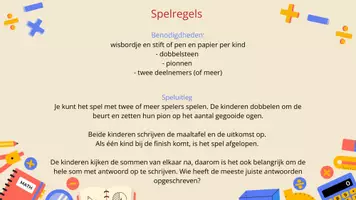 Voorbeeld - Maaltafel spel - Pagina 1