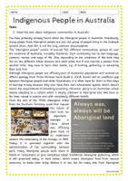 Vorschau - Arbeitsblätter - AUSTRALIA - Indigenous People and the Aboriginal Flag (reading, discussion, video, research) - Seite 1