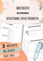 Vorschau - Arbeitsblätter - Aufsatz überarbeiten | 3 Arbeitsblätter | Aufsatzprofi | Deutsch | Klasse 7 und 8 - Deckblatt