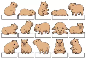 Vorschau - Mal- und Bastelvorlagen - Klassenampel Capybara | Belohnungssystem Capybaraklasse - Seite 2