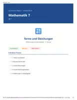 Vorschau - Arbeitsblätter - Mathematik 7 Gymnasium - Terme und Gleichungen - Deckblatt