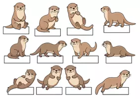 Vorschau - Mal- und Bastelvorlagen - Klassenampel Otter | Belohnungssystem Otterklasse - Seite 2