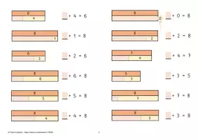 Vorschau - Arbeitsblätter - Addition bis 8, mit proportionalen Zahlzerlegungen rechnen - Seite 2