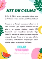 Vista previa - Hojas de trabajo - Kit de calma para familias en verano - página 1