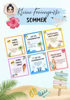 Vorschau - Mal- und Bastelvorlagen - Kleine Sommerferiengrüße - Deckblatt
