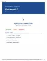 Vorschau - Arbeitsblätter - Mathematik 7 Gymnasium - Pythagoras und Wurzeln - Deckblatt