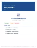 Vorschau - Arbeitsblätter - Mathematik 8 Gymnasium - Quadratische Funktionen - Seite 1