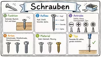 Vorschau - Arbeitsblätter - Arbeitsblätter zum Thema "Schrauben" + Lösung & MP3 + Mindmap + Infografik - Seite 1