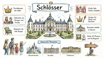 Vorschau - Arbeitsblätter - AB mit Fragen zum Thema "Schlösser" + Lösungsblatt + Infografik - Seite 2