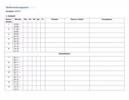 Vorschau - Unterrichtsreihen - Stoffverteilungsplan BW 2026/27 – Word + PDF | alle Fächer & Schulformen - Seite 1