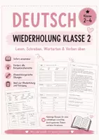 Vorschau - Arbeitsblätter - Mini Wiederholung - Deutsch Klasse 2 - Deckblatt