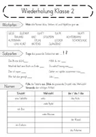 Vorschau - Arbeitsblätter - Mini Wiederholung - Deutsch Klasse 2 - Seite 2