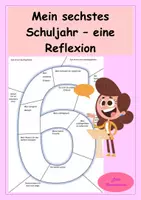 Vorschau - Arbeitsblätter - Reflexion 6. Klasse: Mein sechstes Schuljahr - Schreiben und Zeichnen - Schuljahresende - Deckblatt