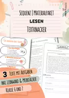Vorschau - Arbeitsblätter - Textknacker | 3 Texte mit Aufgaben | inkl. Merkfächer & Lernwand | Deutsch | Klasse 6 und 7 - Deckblatt
