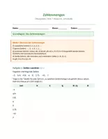 Vorschau - Arbeitsblätter - Zahlenmengen – Übungsblatt mit Lösungen | ℕ ℤ ℚ ℝ | AHS 7. Klasse - Seite 1