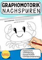 Vorschau - Arbeitsblätter - Kostenloses Nachspur-Arbeitsblatt Krebs | Feinmotorik & Schreibvorbereitung - Deckblatt