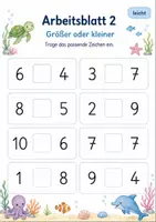 Vorschau - Arbeitsblätter - Größer kleiner gleich bis 10 | Mathematik Klasse 1 | 7 Arbeitsblätter als PDF - Seite 2