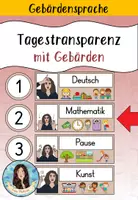 Vorschau - Präsentationen/Tafelbilder - Tagestransparenz mit Gebärden - Deckblatt