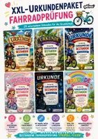 Vorschau - Unterrichtsreihen - FAHRRADPRÜFUNG URKUNDEN PAKET - SACHUNTERRICHT SACHKUNDE - GRUNDSCHULE - qlixu - Deckblatt