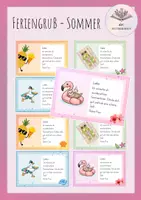 Vorschau - Bildkarten - Sommerferien | Feriengruß | Sommerferiengruß - Deckblatt