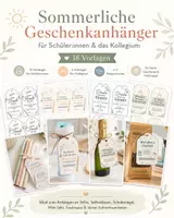 Vorschau - selbst erstellte Cliparts/Grafiken - Sommerliche Geschenkanhänger zum Schuljahresende | Sommerferiengeschenke & Grüße für Schüler:innen & Kollegium - Deckblatt