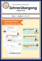 Vorschau - Stundenentwürfe - Zehnerübergang im Zahlenraum bis 20 - Addition - handlungsorientiert - Sachaufgaben - Textaufgaben - Deckblatt