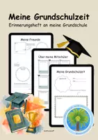 Vorschau - Arbeitsblätter - 🏫Meine Grundschulzeit 🎓| Ende der Grundschulezeit | Abschied von der Grundschule | Abschlussheft | Abschied von der Grundschule | Erinnerungsheft an die Grundschule | Abschied 4. Klasse - Deckblatt