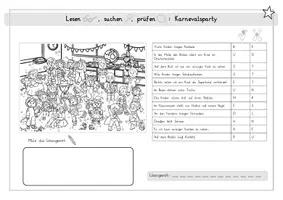 Vorschau - Arbeitsblätter - Karneval & Fasching: Lesen, suchen, prüfen (Wimmelbild & Leseförderung) - Deutsch - Kl. 1/2 - Seite 2
