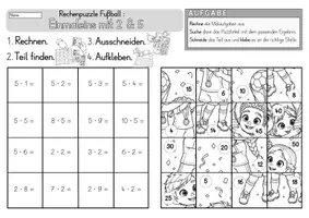 Vorschau - Arbeitsblätter - Rechenpuzzle Einmaleins: Fußball / WM - Seite 2
