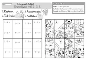 Vorschau - Arbeitsblätter - Rechenpuzzle Einmaleins: Fußball / WM - Seite 3