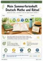 Vorschau - Arbeitsblätter - Mein Sommerferienheft Deutsch Mathe und Rätsel - Deckblatt