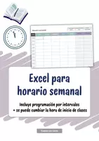 Vista previa - Para docentes: organización, planificación y formación - Excel para horario semanal (con posible programación) - Portada
