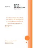 Aperçu - Présentation / Support pour le tableau - Mémoire_Tenue vestimentaire au secondaire 1 + focus groups - Page de couverture