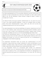 Vorschau - Arbeitsblätter - Lesetext Fußball-Weltmeisterschaft 2026 - Seite 1