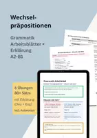 Vorschau - Stundenentwürfe - DAF/DAZ Grammatik A2–B – Wechselpräpositionen | Akkusativ oder Dativ? | Arbeitsblätter inkl. Lösungen - Deckblatt