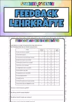 Vorschau - Arbeitsblätter - Feedbackbogen für Lehrkräfte | anonymes Schülerfeedback zum Unterricht | sofort einsetzbar & ausdruckbar - Deckblatt