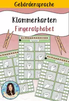 Vorschau - Spiele - Klammerkarten - Gebärdensprache - Fingeralphabet - Deckblatt