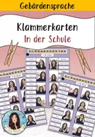 Vorschau - Spiele - Klammerkarten - Gebärdensprache - In der Schule - Deckblatt