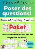 Vorschau - Spiele - Freebie! Questions en français! -Fragen auf Französisch- 4 Fragetypen Edk - Deckblatt