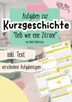 Vorschau - Arbeitsblätter - Kurzgeschichte „Gelb wie eine Zitrone“ | Arbeitsblätter zur Kurzgeschichtenanalyse | Deutsch Klasse 7–9 - Deckblatt