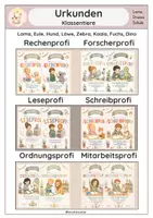 Vorschau - Arbeitsblätter - Urkunden - individuelle Stärken fördern, Klassentiere - Seite 1
