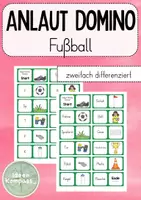 Vorschau - Stationenlernen - Anlaut-Domino Fußball - zweifach differenziert - Deckblatt