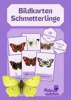 Vorschau - Stationenlernen - Schmetterlinge - Bildkarten (Grund- & Druckschrift) - Deckblatt