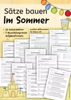 Vorschau - Unterrichtsreihen - Wir bauen Sätze – Sommer ☀️ | Satzbau Klasse 1/2 | differenzierte Arbeitsblätter - Deckblatt