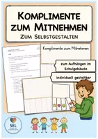 Vorschau - Arbeitsblätter - Komplimente-to-Go zum Selbstgestalten / Selbstwertgefühl stärken / Klassengemeinschaft stärken - Deckblatt