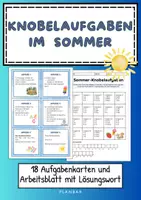Vorschau - Arbeitsblätter - Sommer-Knobelspaß: 18 Rätselaufgaben mit Lösungssatz - Deckblatt