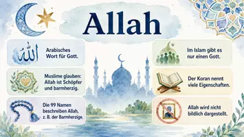 Vorschau - Arbeitsblätter - Arbeitsblatt zum Thema "Allah" + Onlineübung & MP3 + Infografik - Seite 2